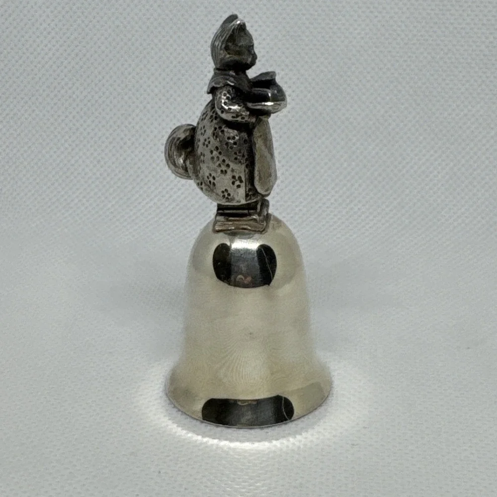 Vintage NE Mrs Ribby Beatrix Potter Silverplate Figurine Bell